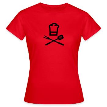 BBQ - T-shirt Femme - rouge - Devant - AI Model Female 172 dark (172cm)