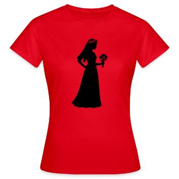 bride - Women's T-Shirt - red - Front - AI Model Female 172 dark (172cm)