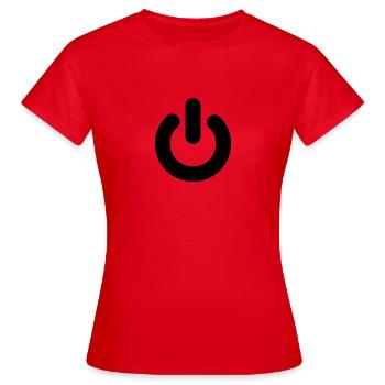 on, off, switch, PC, computer, SWITCH, on, out, - Women's T-Shirt - red - Front - AI Model Female 172 dark (172cm)