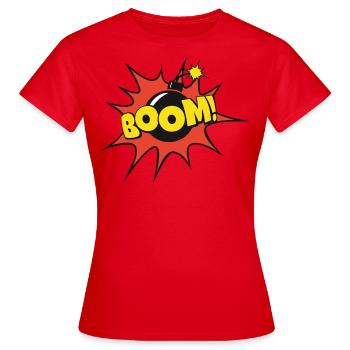BOOM! EFFECT CARTOON - Women's T-Shirt - red - Front - AI Model Female 172 dark (172cm)