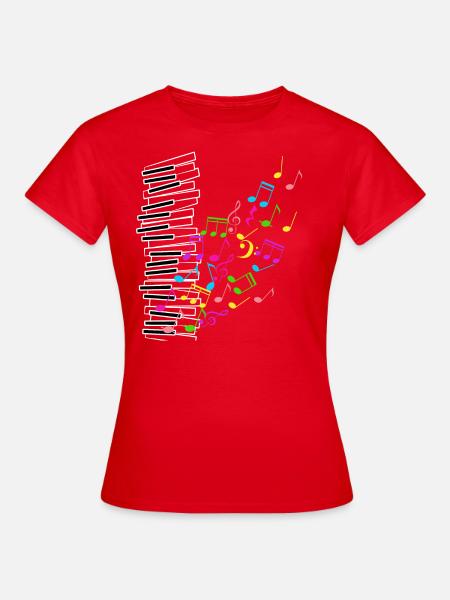 Notes colorées piano - T-shirt Femme - rouge