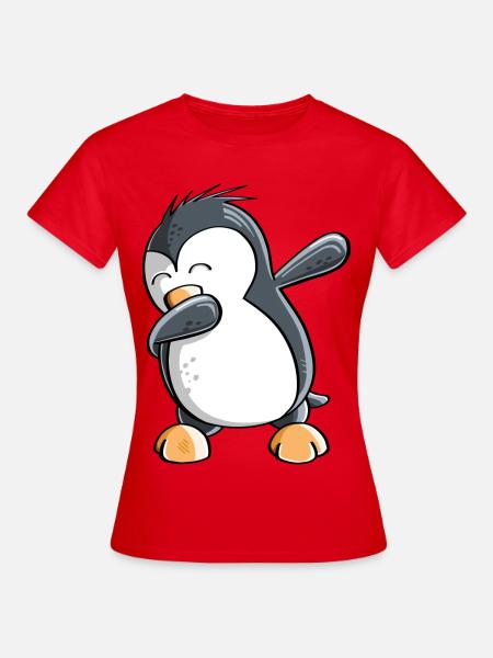 Dab Dance Pinguin - Dabbing - Fun Comic - Geschenk - Frauen T-Shirt - Rot