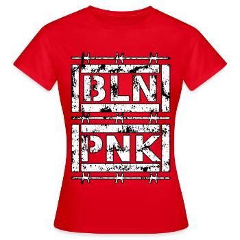 BLN PNK Stacheldraht - Frauen T-Shirt - Rot - Vorne - AI Model Female 172 dark (172cm)