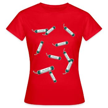 Pyro Böller - Frauen T-Shirt - Rot - Vorne - AI Model Female 172 dark (172cm)