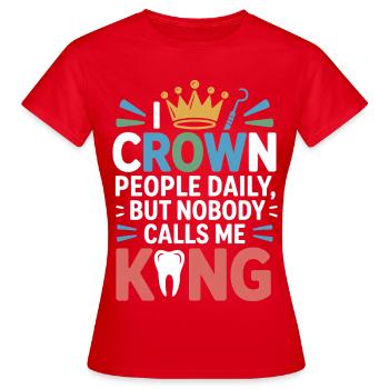 Dental Wax Sculpture Design  - Women's T-Shirt - red - Front - AI Model Female 172 dark (172cm)