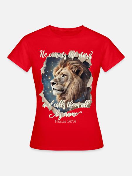 Löwe Bibelvers Christlich - Frauen T-Shirt - Rot