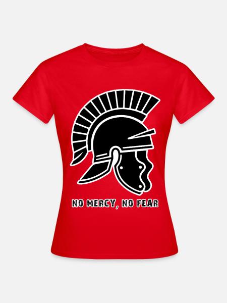 Schwarzer Kriegerhelm ohne Gnade - Frauen T-Shirt - Rot