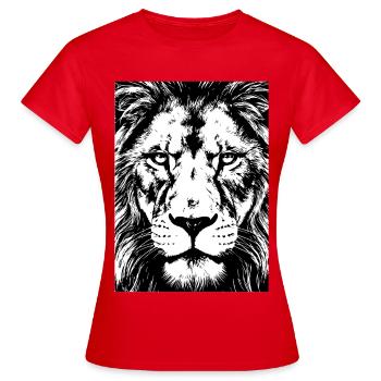 Regard de Lion Intense Puissance - T-shirt Femme - rouge - Devant - AI Model Female 172 dark (172cm)