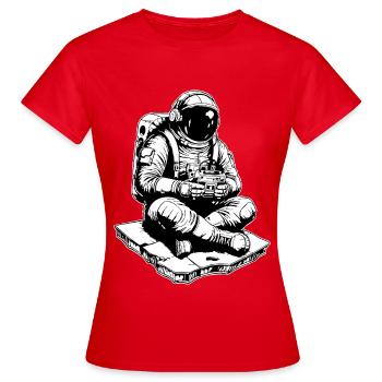 Astronauten-Gaming-Weltraumkonsole - Frauen T-Shirt - Rot - Vorne - AI Model Female 172 dark (172cm)