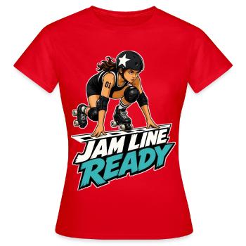 LIGNE DE JAM PRÊTE - T-shirt Femme - rouge - Devant - AI Model Female 172 dark (172cm)