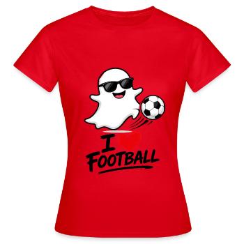 L’esprit du football avec des lunettes - T-shirt Femme - rouge - Devant - AI Model Female 172 dark (172cm)