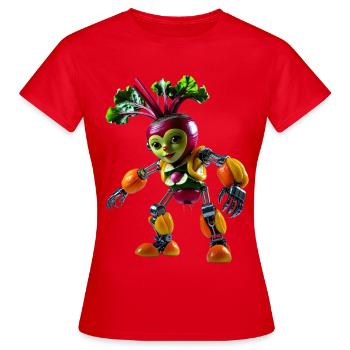 Beet Bot Abenteuer - Frauen T-Shirt - Rot - Vorne - AI Model Female 172 dark (172cm)