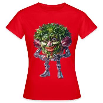 Gardien Robo Végétarien - T-shirt Femme - rouge - Devant - AI Model Female 172 dark (172cm)