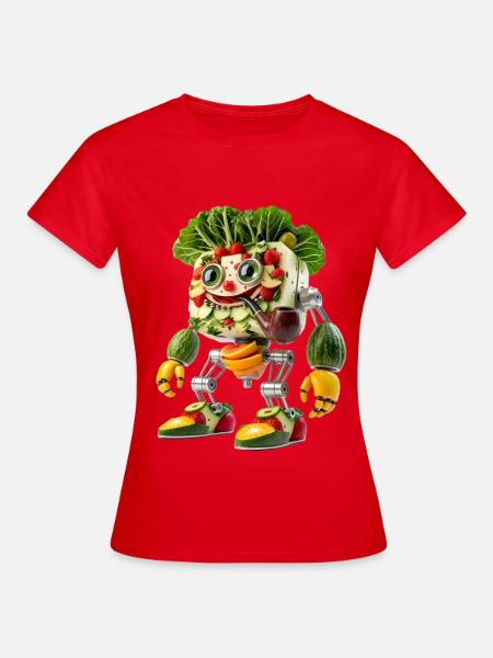 Kooky Veggie Robot Fruit Mash - Frauen T-Shirt - Rot