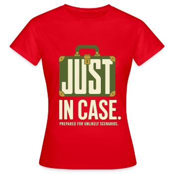 Au cas où – Humour pour les voyageurs - T-shirt Femme - rouge - Devant - AI Model Female 172 dark (172cm)