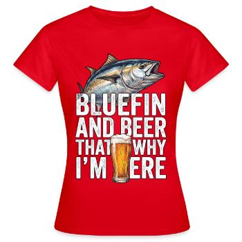 Bluefin Beer Fishing - Frauen T-Shirt - Rot - Vorne - AI Model Female 172 dark (172cm)