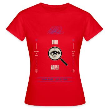 Over Analyzer Magnified Eye - Women's T-Shirt - red - Front - AI Model Female 172 dark (172cm)