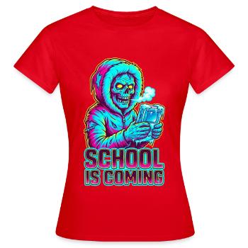 School Is Coming Icy Handheld Console Zombie - Women's T-Shirt - red - Front - AI Model Female 172 dark (172cm)