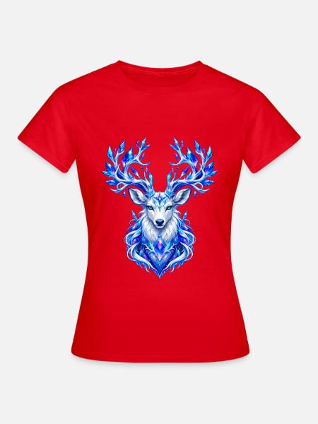 Eisschimmer Hirschkopf Kunst - Frauen T-Shirt - Rot