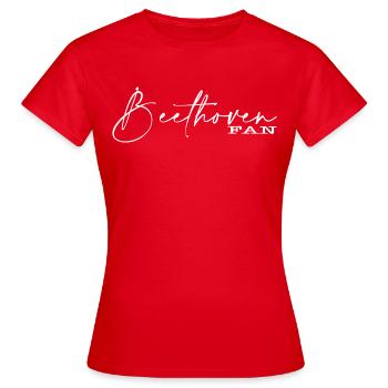 Beethoven - Frauen T-Shirt - Rot - Vorne - AI Model Female 172 dark (172cm)
