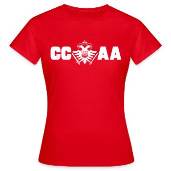 CCAA weiss - Frauen T-Shirt - Rot - Vorne - AI Model Female 172 dark (172cm)