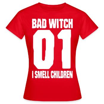 spooky vibes witch club halloween saying pumpkin - Women's T-Shirt - red - Front - AI Model Female 172 dark (172cm)