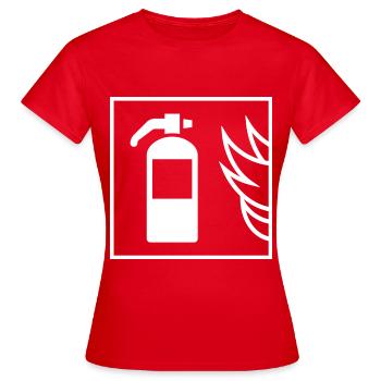 Pompier, Pompier, Extincteur - T-shirt Femme - rouge - Devant - AI Model Female 172 dark (172cm)