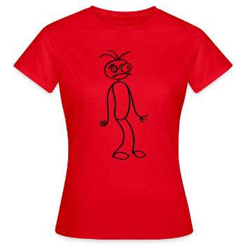 Stick figure - Women's T-Shirt - red - Front - AI Model Female 172 dark (172cm)