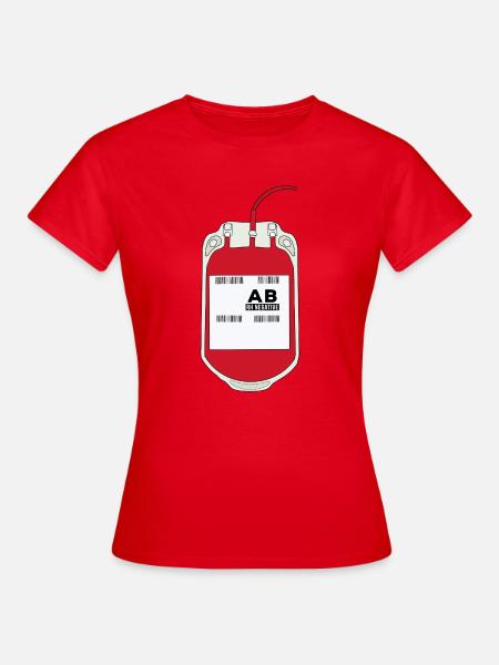 AB Negativer Blutbeutel - Frauen T-Shirt - Rot