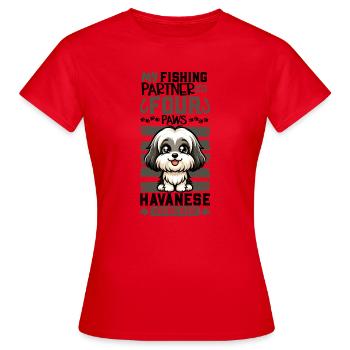 Angeln und Himalaya Schäferhund - Frauen T-Shirt - Rot - Vorne - AI Model Female 172 dark (172cm)