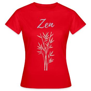 Méditation zen en bambou Pleine conscience - T-shirt Femme - rouge - Devant - AI Model Female 172 dark (172cm)