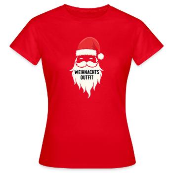 Weihnachts Outfit - Frauen T-Shirt - Rot - Vorne - AI Model Female 172 dark (172cm)