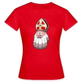 Visage de Saint Nicolas - T-shirt Femme - rouge - Devant - AI Model Female 172 dark (172cm)