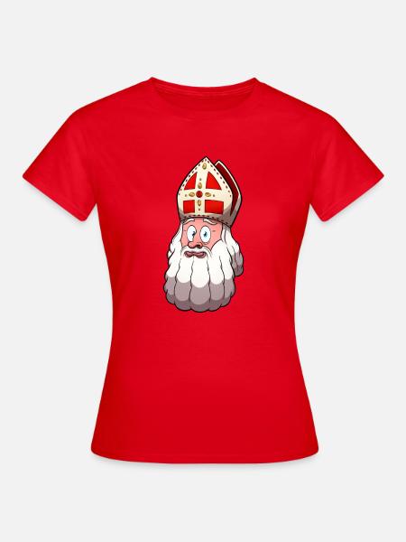 St. Nikolaus Gesicht - Frauen T-Shirt - Rot