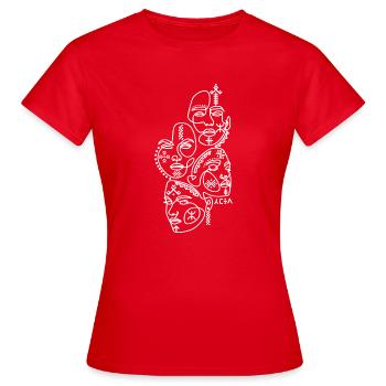 AMAZIGH TATTOO GESICHT UND MIT KABYLE SCHMUCK - Frauen T-Shirt - Rot - Vorne - AI Model Female 172 dark (172cm)