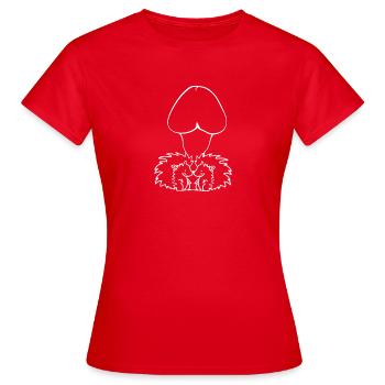 Igel unterm Pilz - Frauen T-Shirt - Rot - Vorne - AI Model Female 172 dark (172cm)