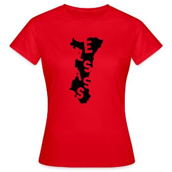 Alsace : Elsass - T-shirt Femme - rouge - Devant - AI Model Female 172 dark (172cm)