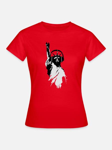 DJane Lady Liberty mit Kopfhörer - Frauen T-Shirt - Rot