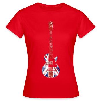 Guitare Union Jack - T-shirt Femme - rouge - Devant - AI Model Female 172 dark (172cm)