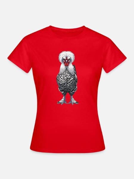 Holländer Haubenhuhn  - Frauen T-Shirt - Rot