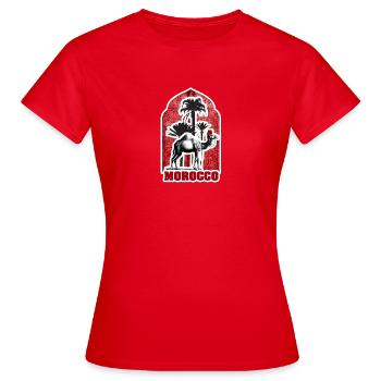 Sticker MOROCCO - T-shirt Femme - rouge - Devant - AI Model Female 172 dark (172cm)