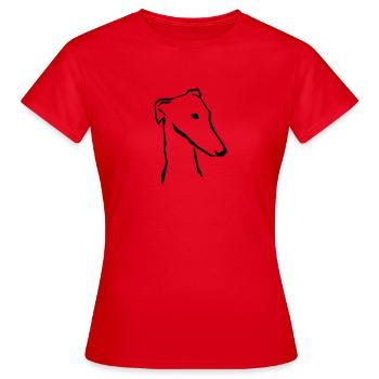Tête de lévrier - T-shirt Femme - rouge - Devant - AI Model Female 172 dark (172cm)