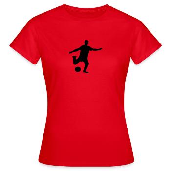 Fußballspieler - Frauen T-Shirt - Rot - Vorne - AI Model Female 172 dark (172cm)