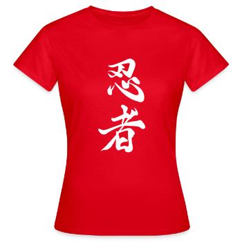 Caractères kanji - ninja - T-shirt Femme - rouge - Devant - AI Model Female 172 dark (172cm)