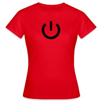 Power On Off - T-shirt Femme - rouge - Devant - AI Model Female 172 dark (172cm)