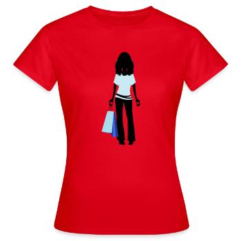 femme, achats - T-shirt Femme - rouge - Devant - AI Model Female 172 dark (172cm)