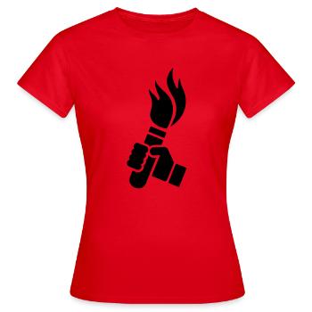 Pyrotechnie - T-shirt Femme - rouge - Devant - AI Model Female 172 dark (172cm)