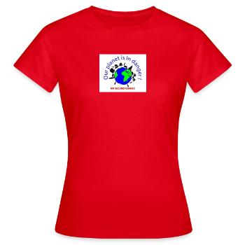 Planète en danger - T-shirt Femme - rouge - Devant - AI Model Female 172 dark (172cm)