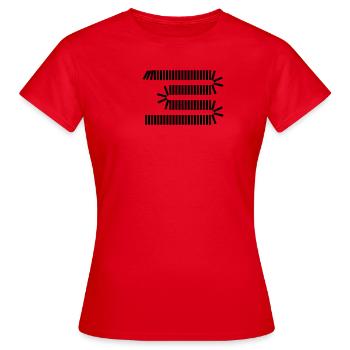 Domino - Frauen T-Shirt - Rot - Vorne - AI Model Female 172 dark (172cm)