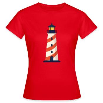 Icône de la ligne de phare Symbole vectoriel de balise côtière - T-shirt Femme - rouge - Devant - AI Model Female 172 dark (172cm)